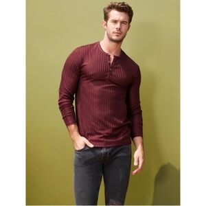 New GUESS Warehouse Long-Sleeve Henley SZ XL